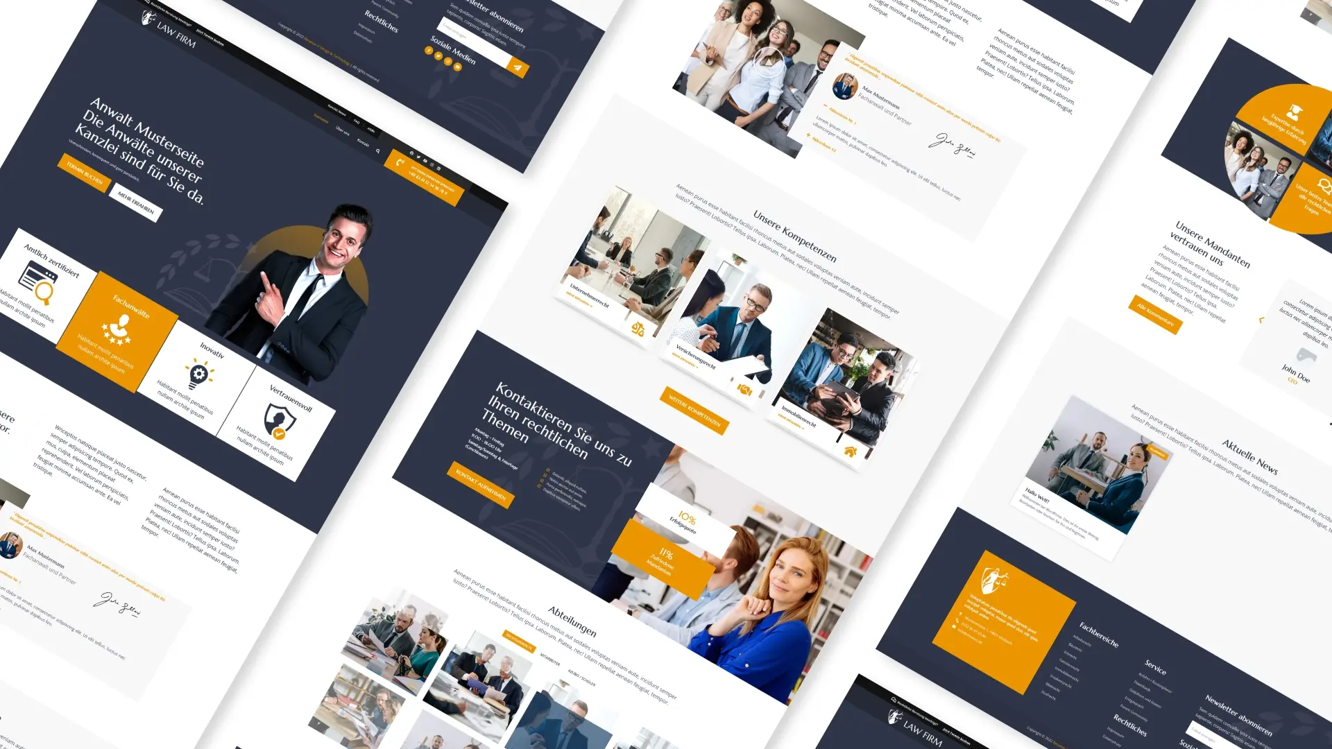 Musterwebsite für einen Anwalt und Anwaltskanzleien